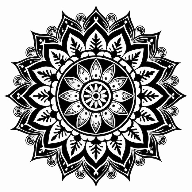 Flower mandala Design Illustration Vector style With white background coloring book mandala design