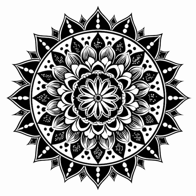 Flower mandala Design Illustration Vector style With white background coloring book mandala design