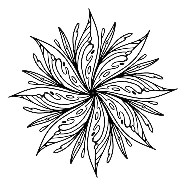 Flower Mandala Outline Decorative Ornament for Coloring book Premium vector