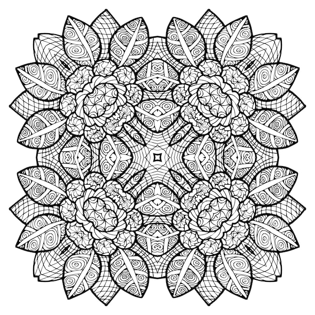 Flower Mandala Pattern For Coloring