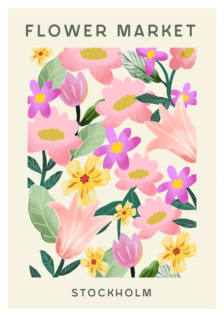 Flower Market Art Poster