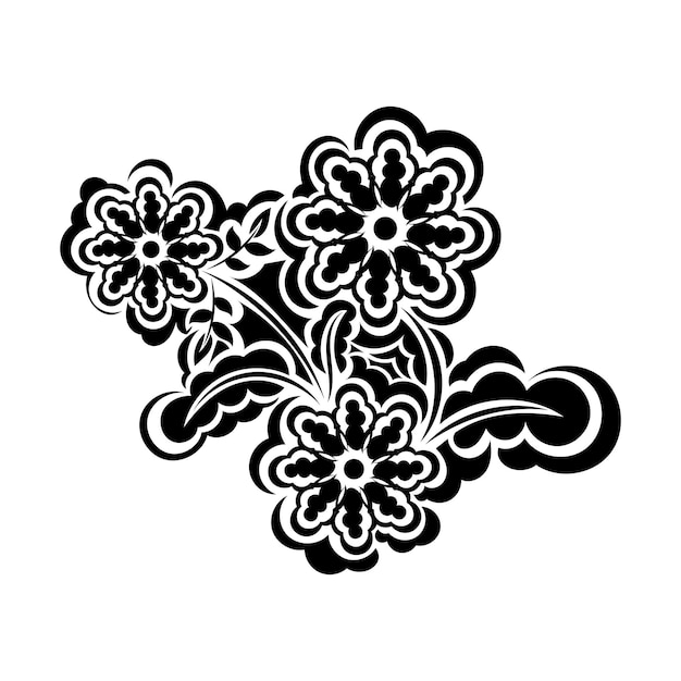 Flower motif for design lace and textile design