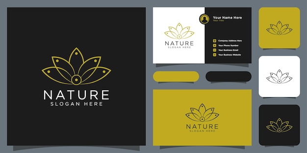 Flower nature logo design template vector