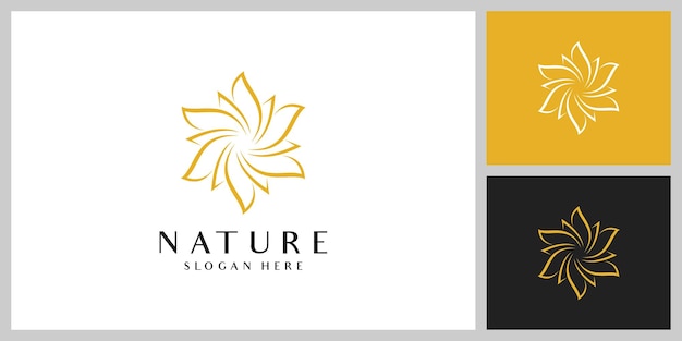 Flower nature logo design template vector