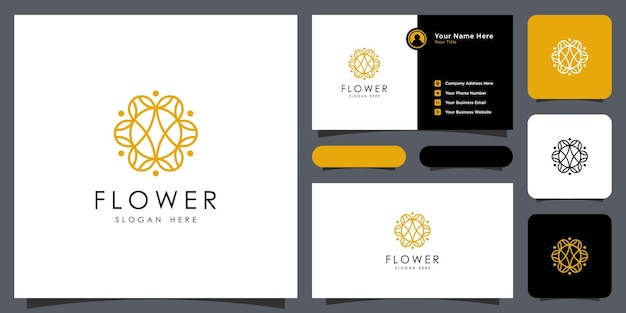 Flower nature logo design template vector