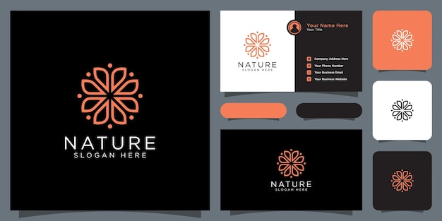 Flower nature logo design template vector