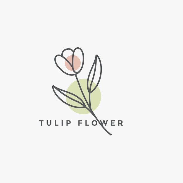 Flower organic boutique feminine line abstract logo design vector illustration