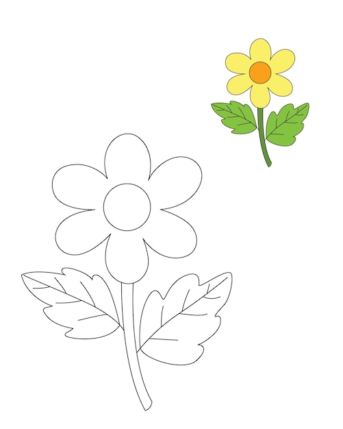 flower out line vector line art