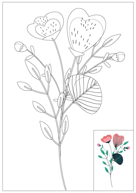 flower outline coloring page