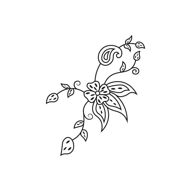 flower outline vector coloring page design floral illustration