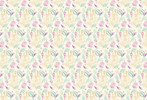 Flower  pattern background Art illustrations in  style. stylish