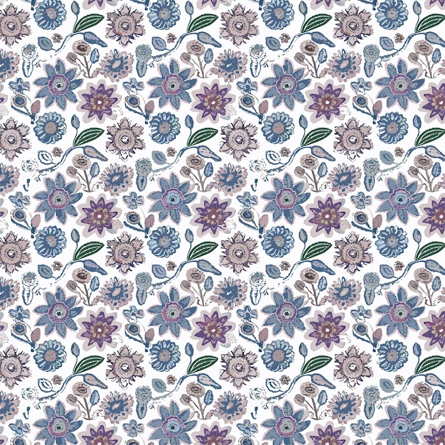 Flower pattern with leaves floral bouquets flower compositions floral pattern