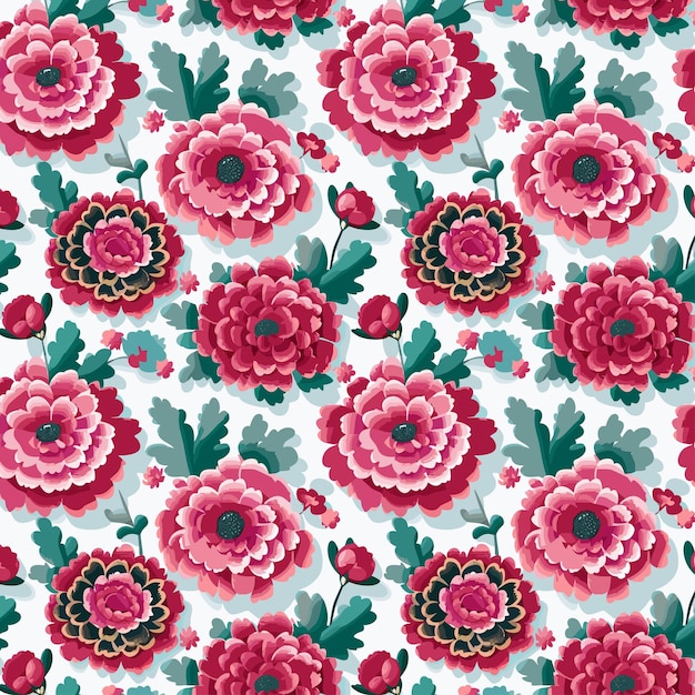 Flower pattern with leaves floral bouquets flower compositions floral pattern