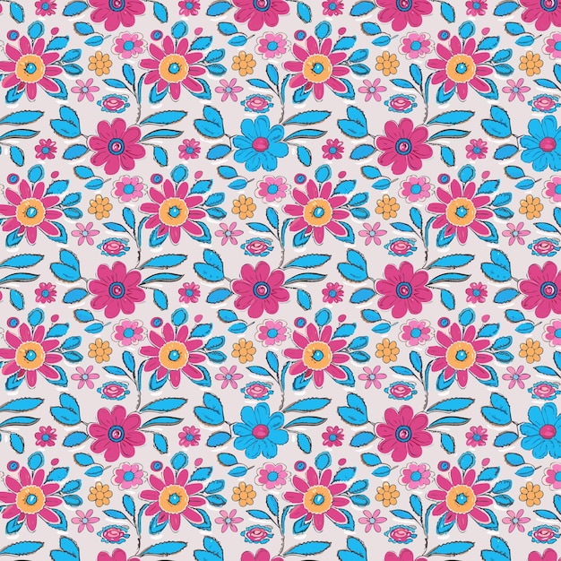 Flower pattern with leaves floral bouquets flower compositions floral pattern