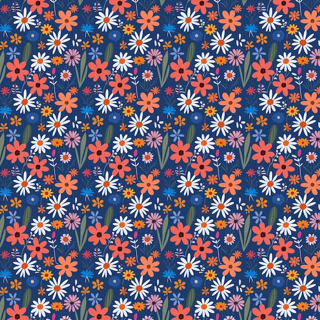 Flower pattern with leaves floral bouquets flower compositions floral pattern