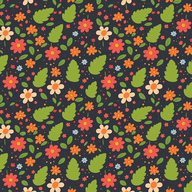 Flower pattern with leaves floral bouquets flower compositions floral pattern