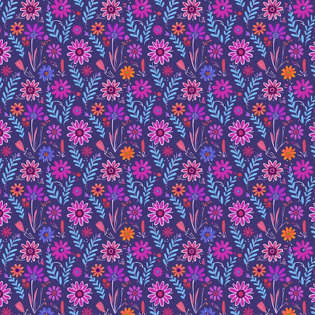 Flower pattern with leaves floral bouquets flower compositions floral pattern