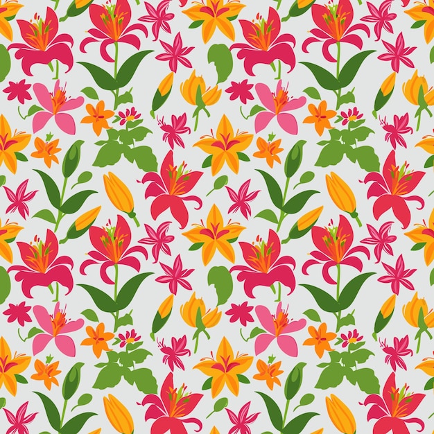 Flower pattern with leaves floral bouquets flower compositions floral pattern