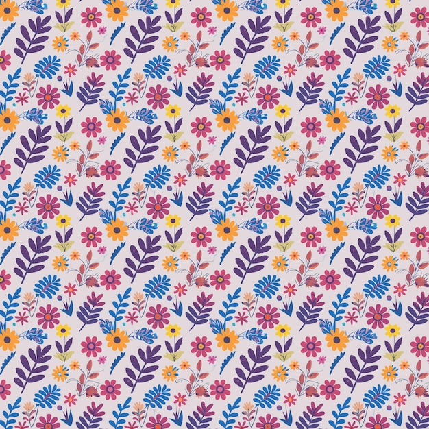 Flower pattern with leaves floral bouquets flower compositions floral pattern