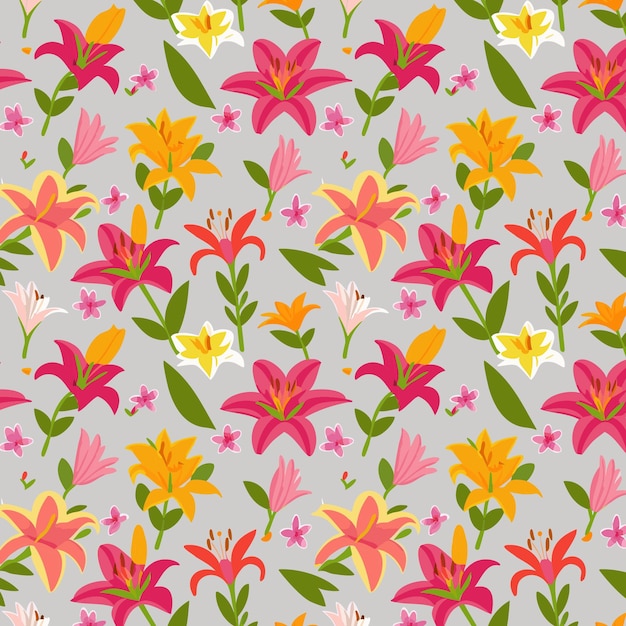 Flower pattern with leaves floral bouquets flower compositions floral pattern