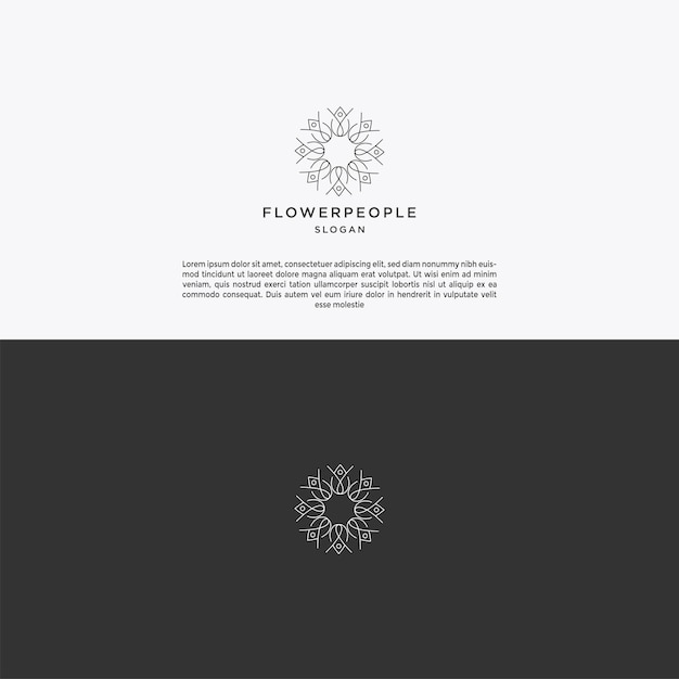 Flower people logo icon design template