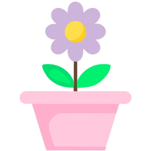 flower plant icon colored shapes