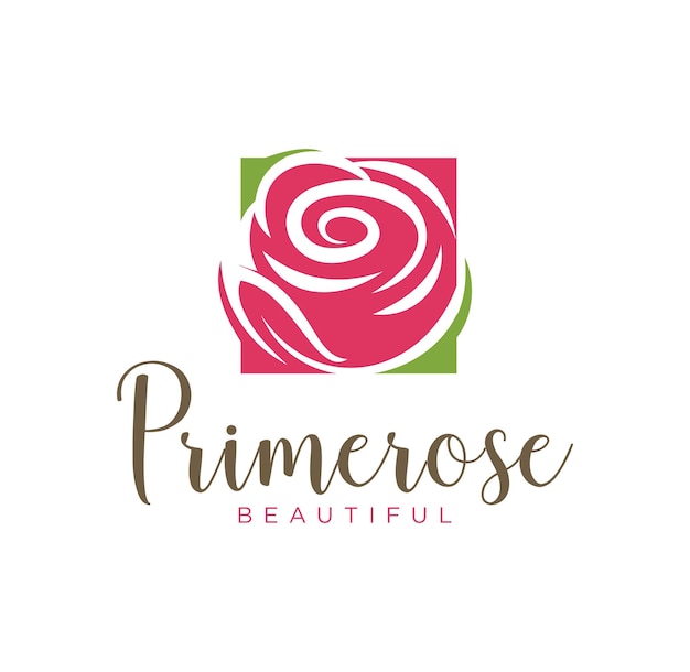 flower rose logo icon symbol flat design Illustration beauty floral