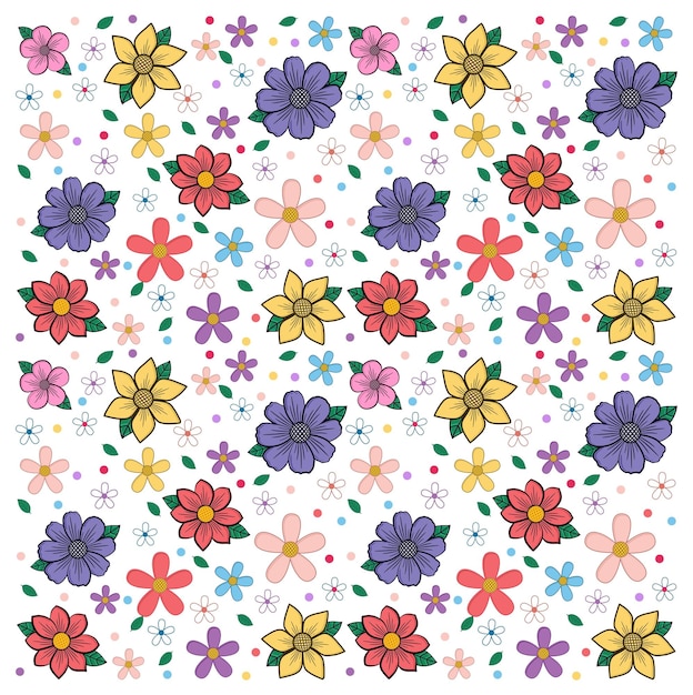 Flower Seamless Pattern Background Vector Design Floral Background Flowers Backgrounds