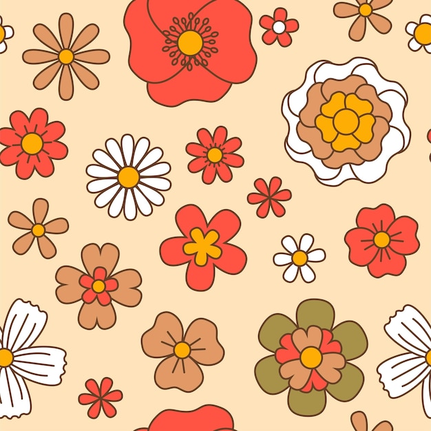 Flower seamless pattern blooming botany print