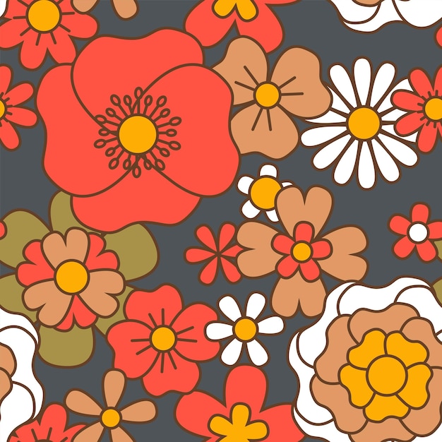 Flower seamless pattern blooming botany print