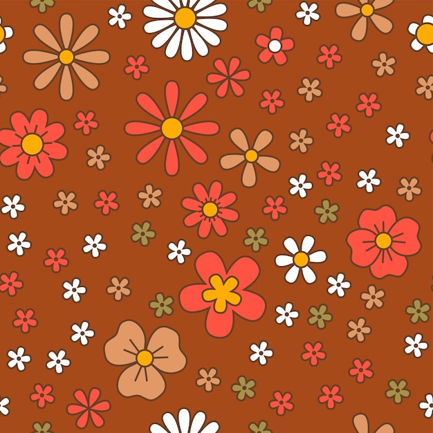 Flower seamless pattern blooming botany print