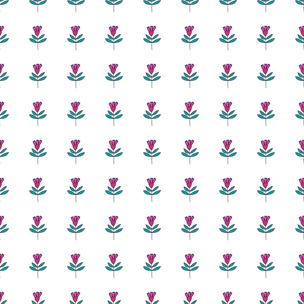 Flower seamless pattern in naive art style Abstract simple floral wallpaper