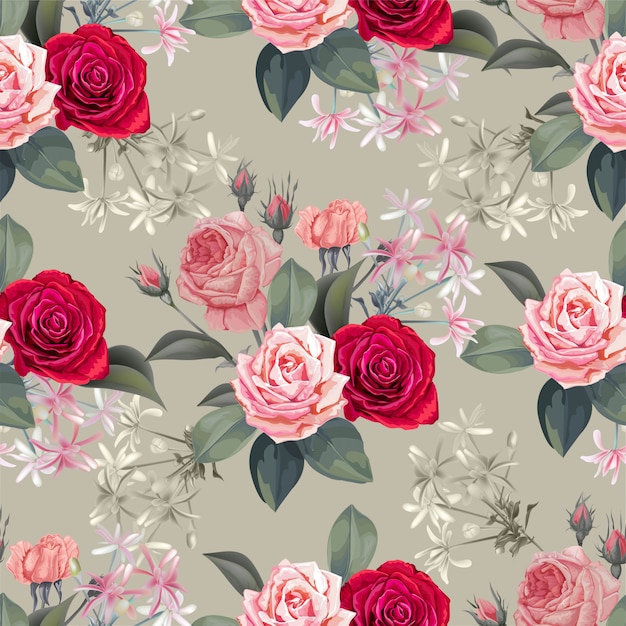 Flower seamless pattern - vector