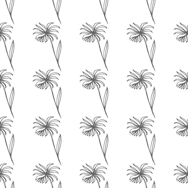 Flower seamless vector pattern