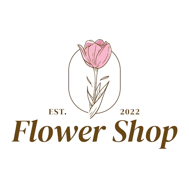 A flower shop logo is shown in a white background.