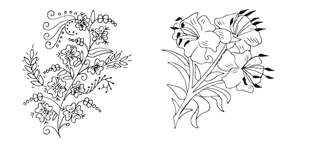 Flower sketch vector