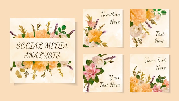 Flower social media instagram story template design frame background