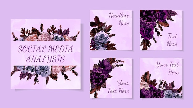 Flower social media instagram story template design frame background