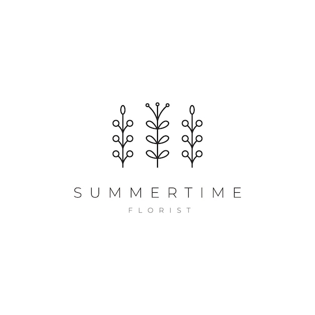 Vector flower summer natural logo design minimalist vector