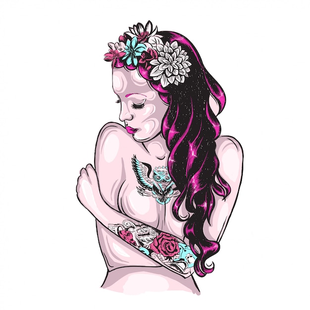 Flower Tattoo Design Shop Tattooed Lady