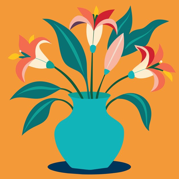 Flower tub vector illustration