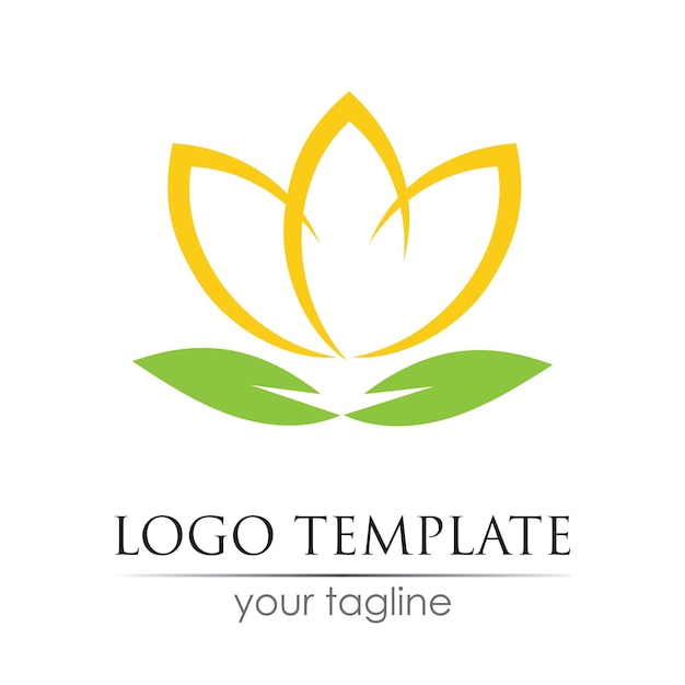 Flower tulip logo vector illustration design template