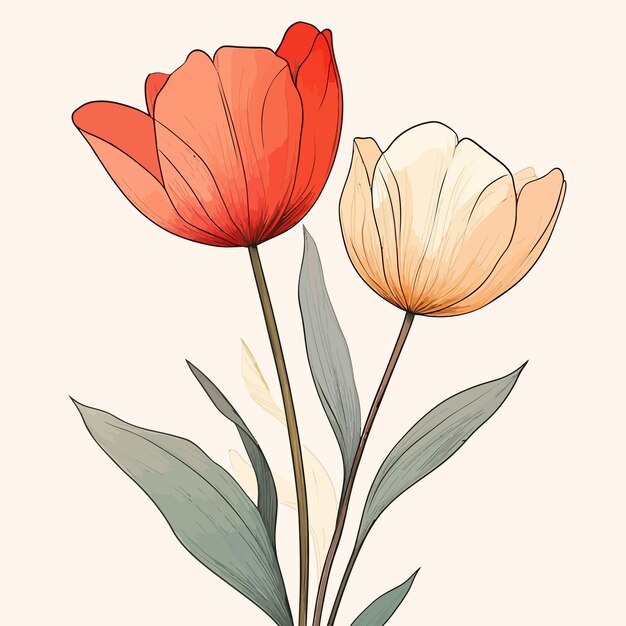 Vector flower tulip vector