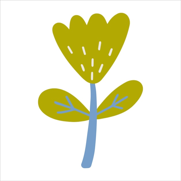 Flower vector illustration in scandinavian style