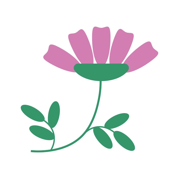 Flower vector isolated flat style