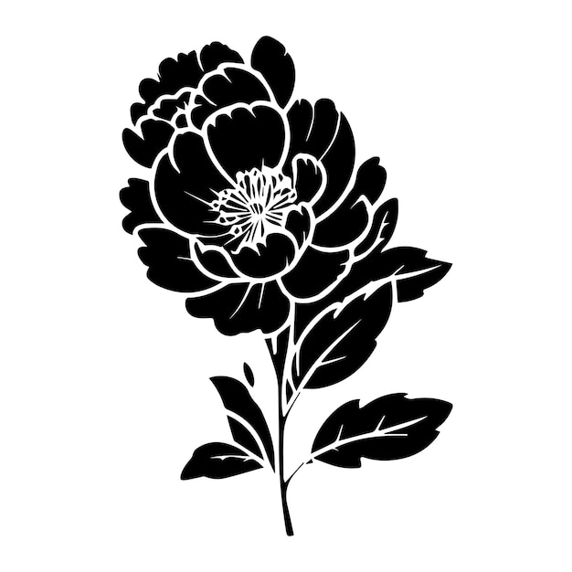 flower vector silhouette black color