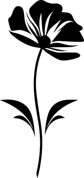 Flower vector silhouette illustration black color 6