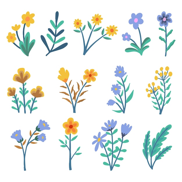 Flower vector with simple hand drawn