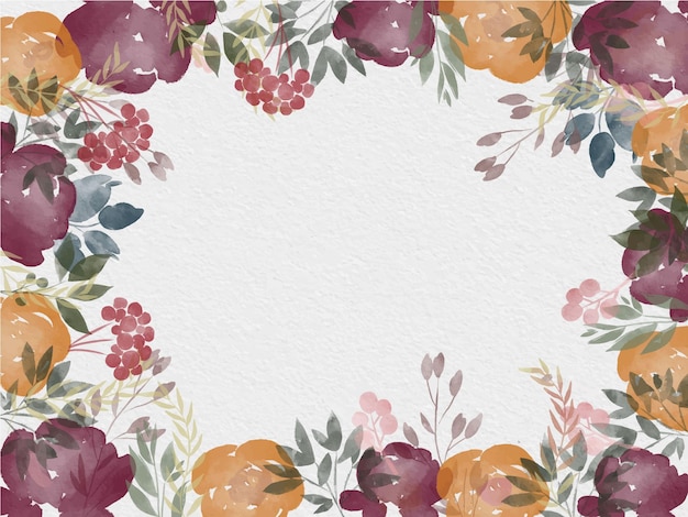 Flower Watercolor Frame Background