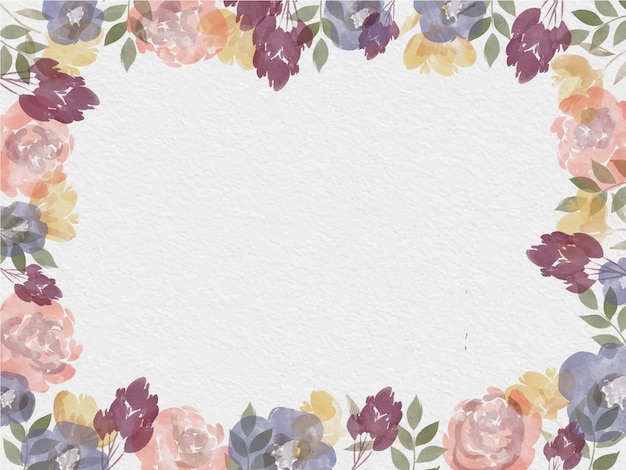 Flower Watercolor Frame Background